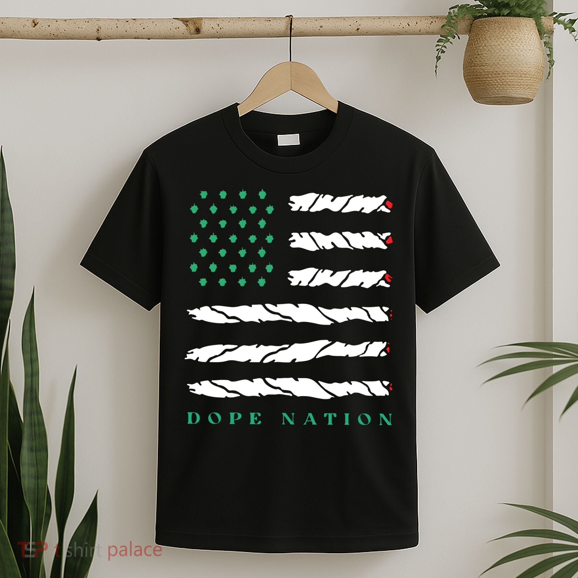 Dope Nation Flag Marijuana 420 Leaf Weed Weed Day Cannabis Funny T-Shirt