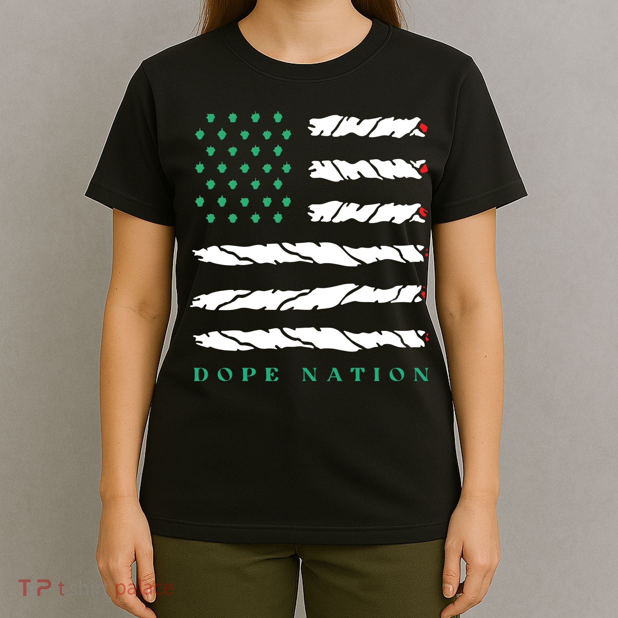 Dope Nation Flag Marijuana 420 Leaf Weed Weed Day Cannabis Funny T-Shirt