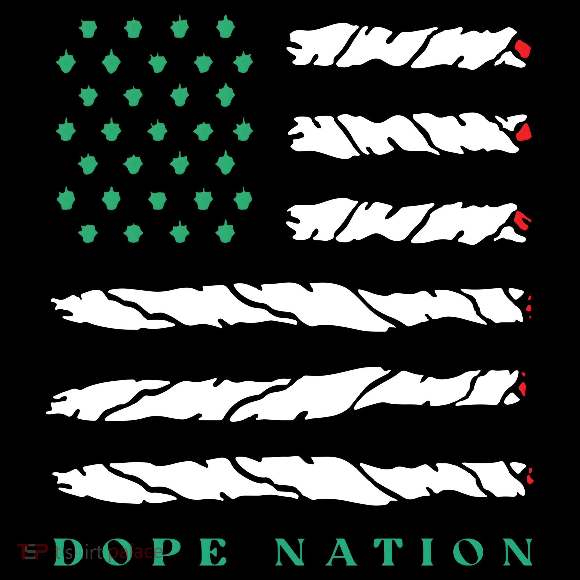 Dope Nation Flag Marijuana 420 Leaf Weed Weed Day Cannabis Funny T-Shirt