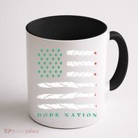 Dope Nation Flag Marijuana 420 Leaf Weed Weed Day Cannabis Funny Coffee Mug thumb 1