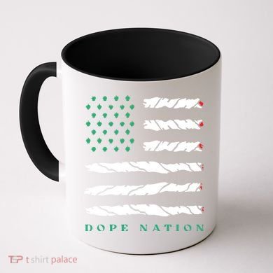 Dope Nation Flag Marijuana 420 Leaf Weed Weed Day Cannabis Funny Coffee Mug