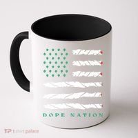 Dope Nation Flag Marijuana 420 Leaf Weed Weed Day Cannabis Funny Coffee Mug thumb 0