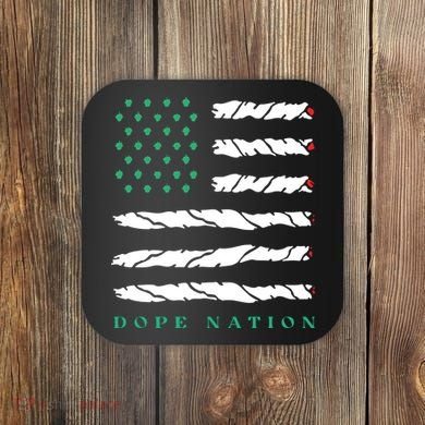 Dope Nation Flag Marijuana 420 Leaf Weed Weed Day Cannabis Funny Coaster