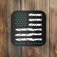 Dope Nation Flag Marijuana 420 Leaf Weed Weed Day Cannabis Funny Coaster thumb 0