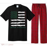 Dope Nation Flag Marijuana 420 Leaf Weed Weed Day Cannabis Funny Pajama Set thumb 0