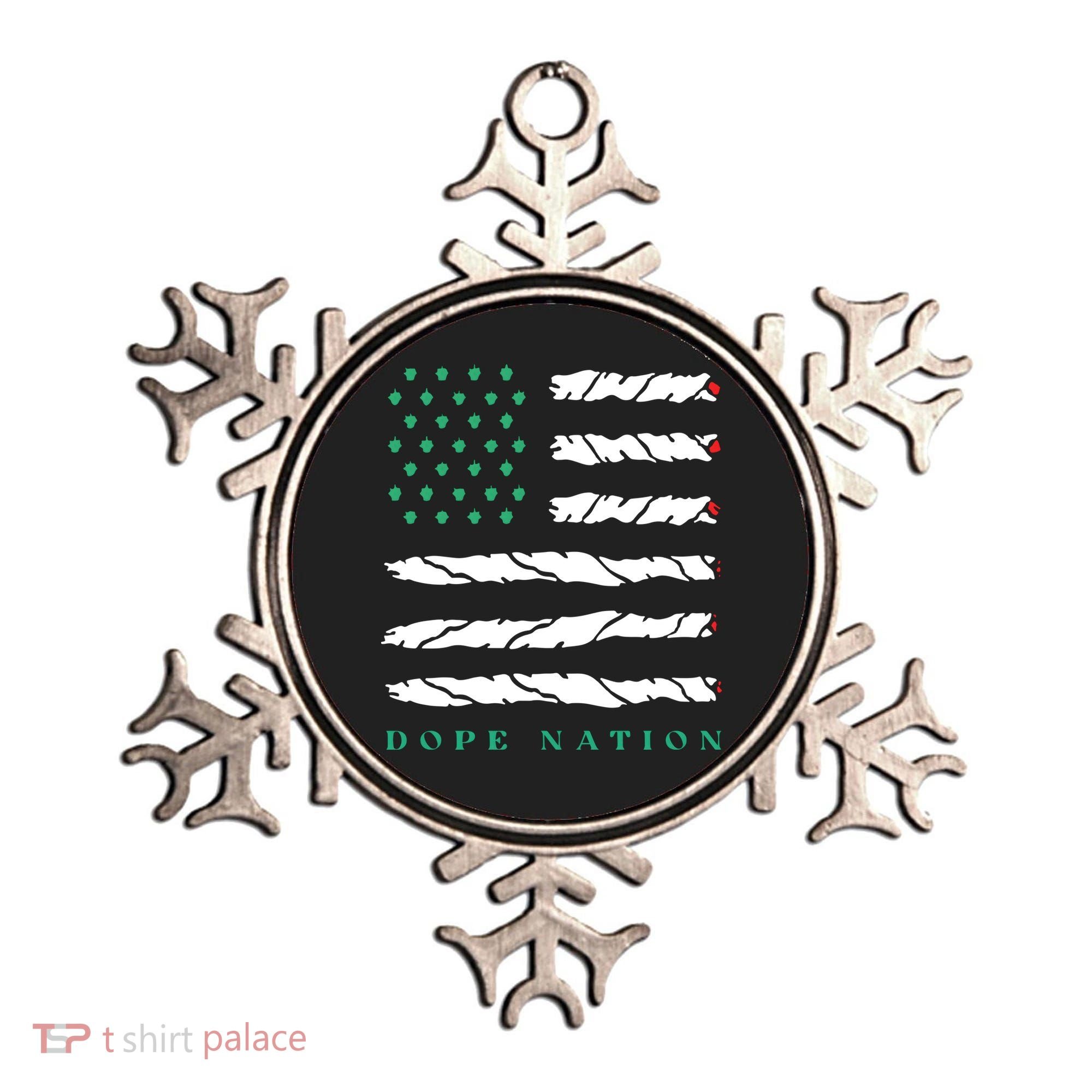 Dope Nation Flag Marijuana 420 Leaf Weed Weed Day Cannabis Funny Ornament