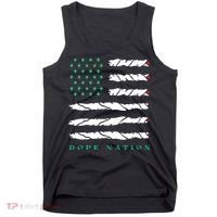 Dope Nation Flag Marijuana 420 Leaf Weed Weed Day Cannabis Funny Tank Top thumb 0