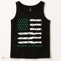 Dope Nation Flag Marijuana 420 Leaf Weed Weed Day Cannabis Funny Tank Top thumb 2