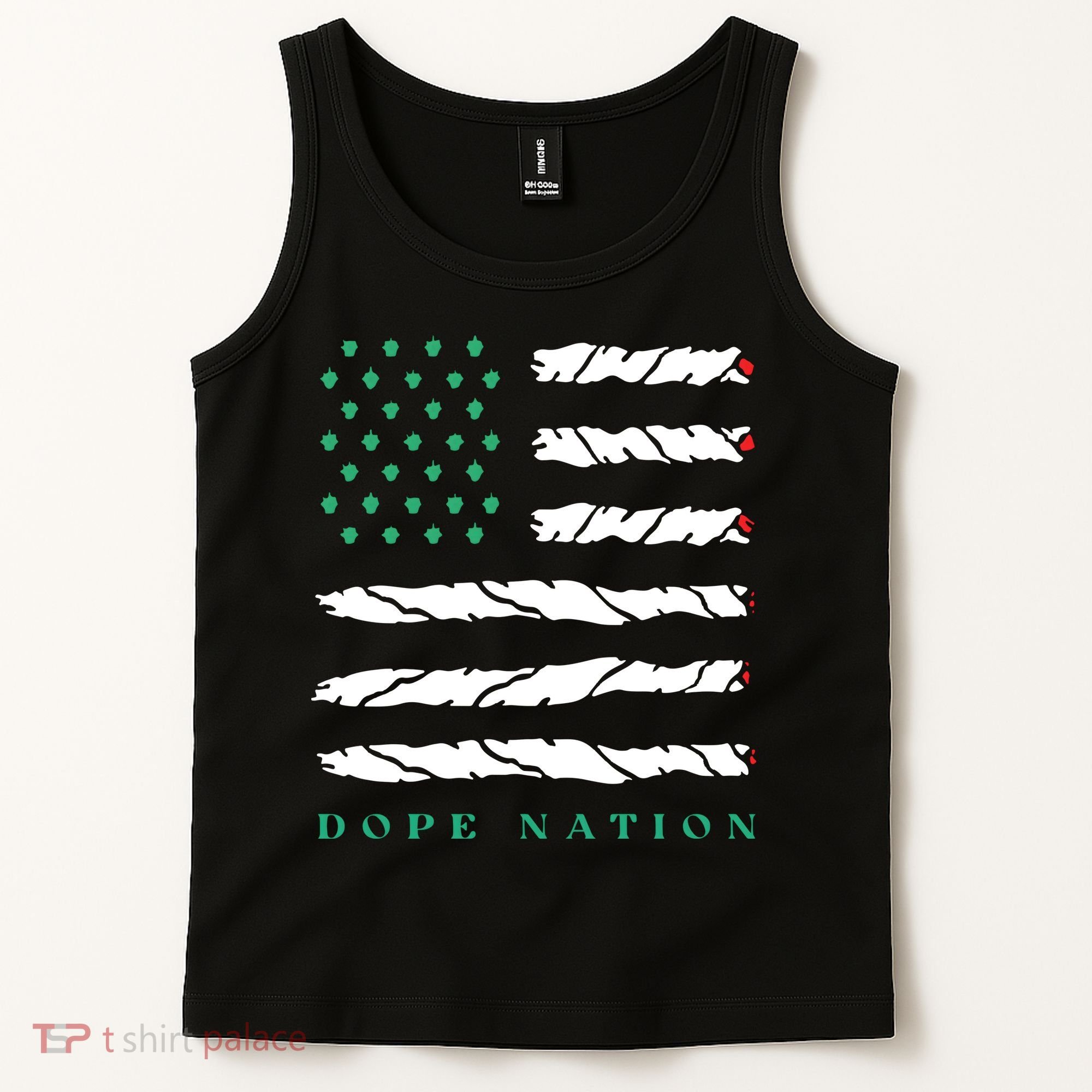 Dope Nation Flag Marijuana 420 Leaf Weed Weed Day Cannabis Funny Tank Top