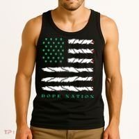 Dope Nation Flag Marijuana 420 Leaf Weed Weed Day Cannabis Funny Tank Top thumb 3