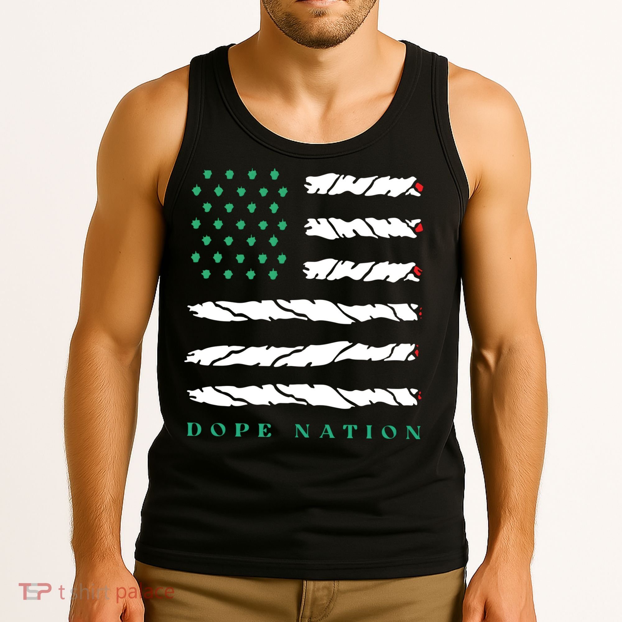 Dope Nation Flag Marijuana 420 Leaf Weed Weed Day Cannabis Funny Tank Top