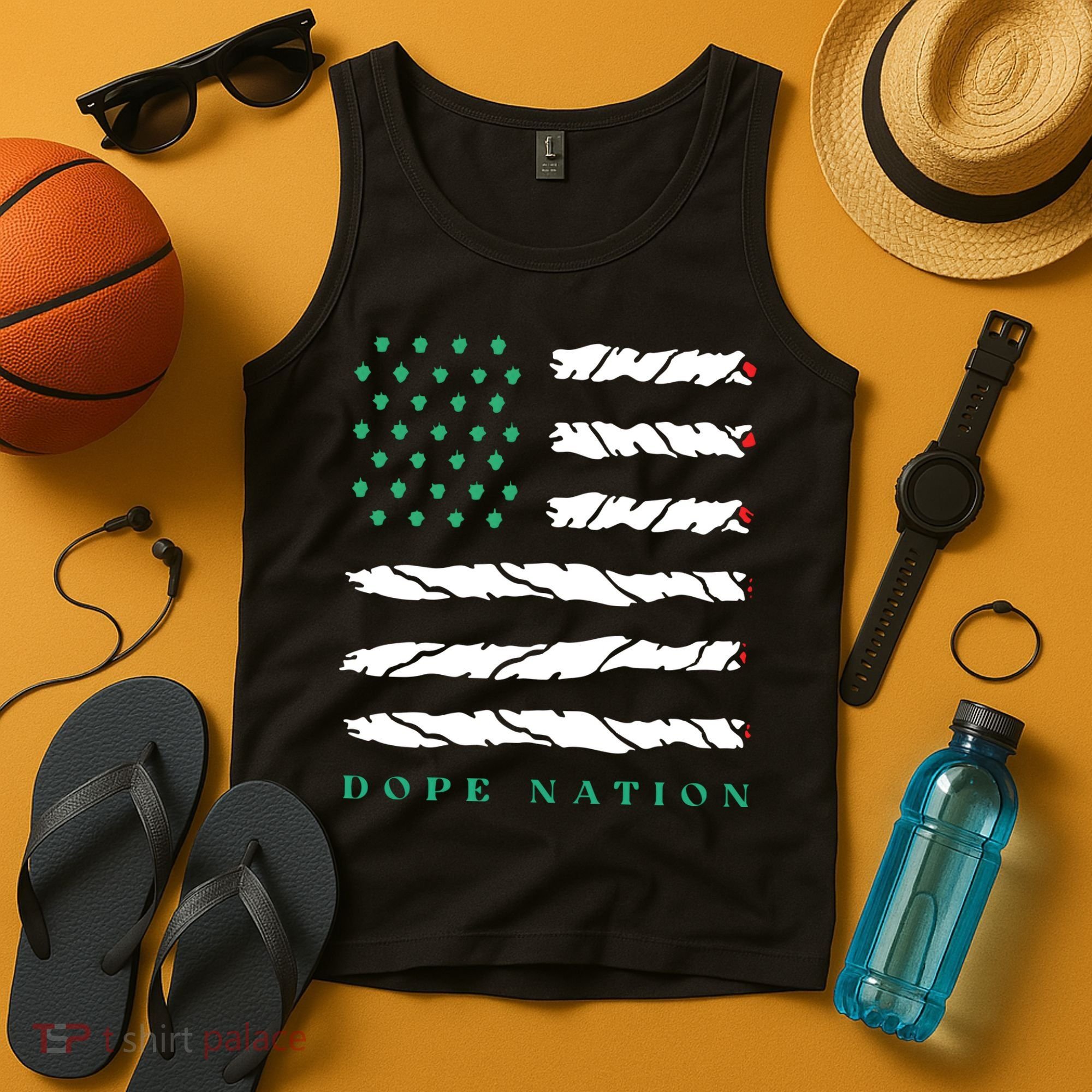 Dope Nation Flag Marijuana 420 Leaf Weed Weed Day Cannabis Funny Tank Top