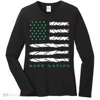 Dope Nation Flag Marijuana 420 Leaf Weed Weed Day Cannabis Funny Women's Long Sleeve Shirt thumb 0