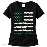 Dope Nation Flag Marijuana 420 Leaf Weed Weed Day Cannabis Funny Women's T-Shirt thumb 0