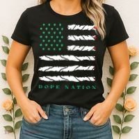 Dope Nation Flag Marijuana 420 Leaf Weed Weed Day Cannabis Funny Women's T-Shirt thumb 2