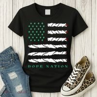 Dope Nation Flag Marijuana 420 Leaf Weed Weed Day Cannabis Funny Women's T-Shirt thumb 3