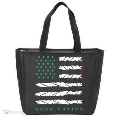 Dope Nation Flag Marijuana 420 Leaf Weed Weed Day Cannabis Funny Tote Bag