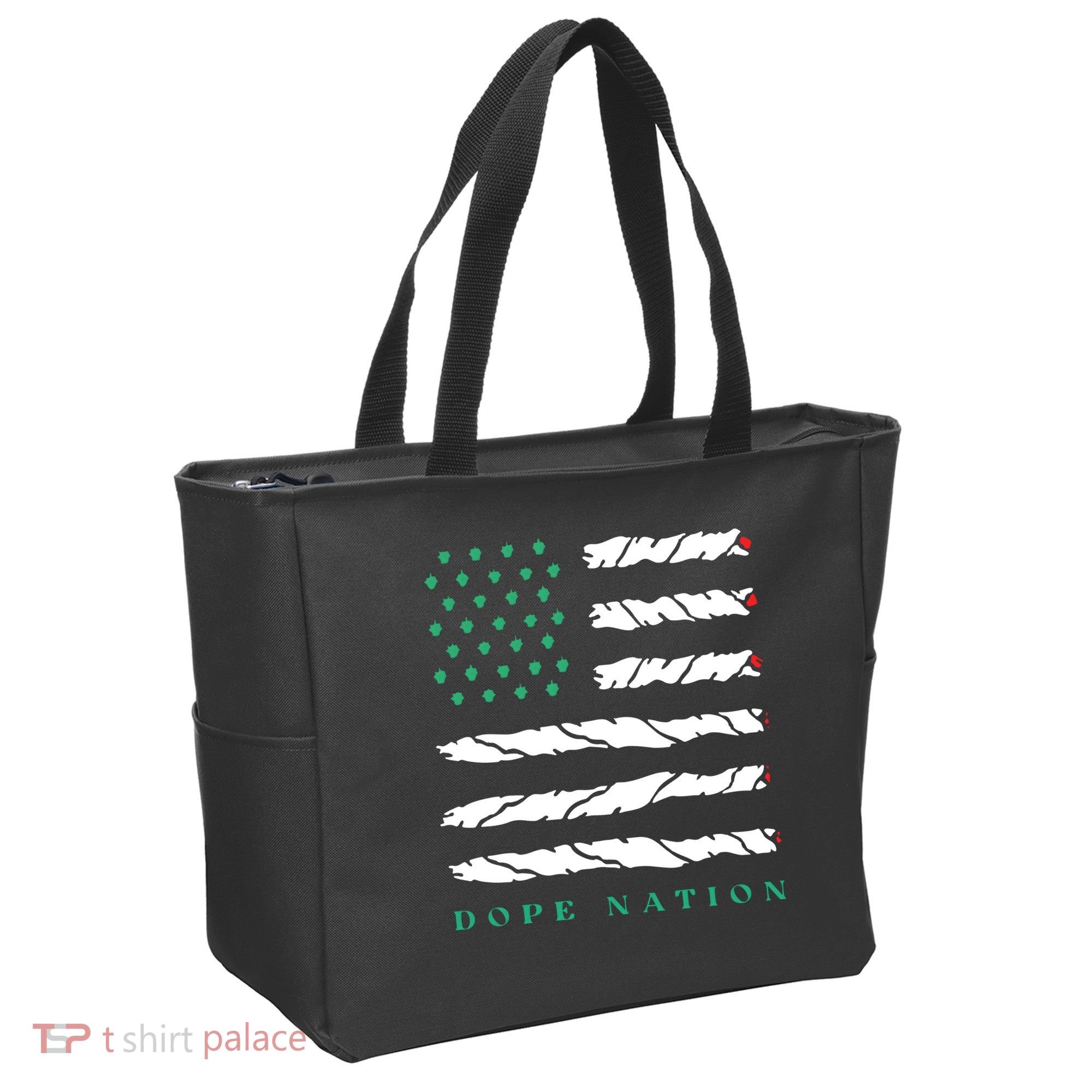 Dope Nation Flag Marijuana 420 Leaf Weed Weed Day Cannabis Funny Tote Bag