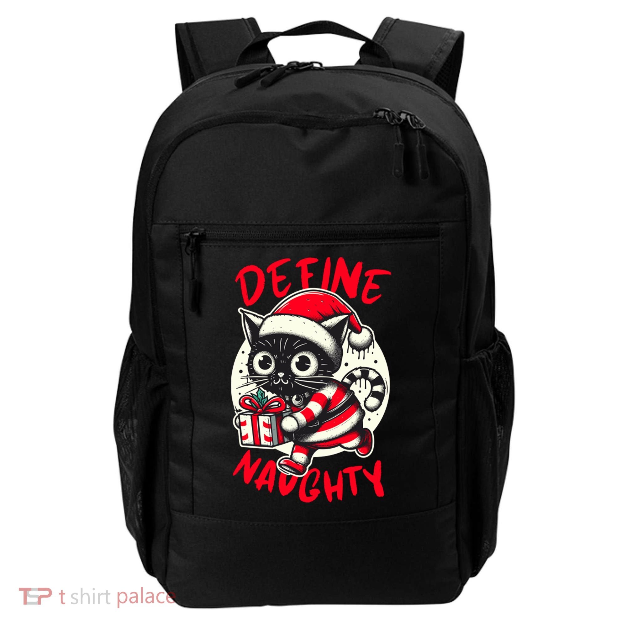 Define Naughty Funny Naughty Cat Christmas Backpack
