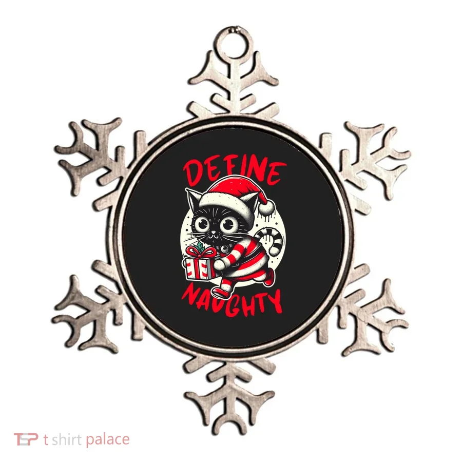 Define Naughty Funny Naughty Cat Christmas Ornament