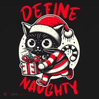 Define Naughty Funny Naughty Cat Christmas Ornament thumb 1