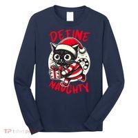 Define Naughty Funny Naughty Cat Christmas Long Sleeve Shirt thumb 0