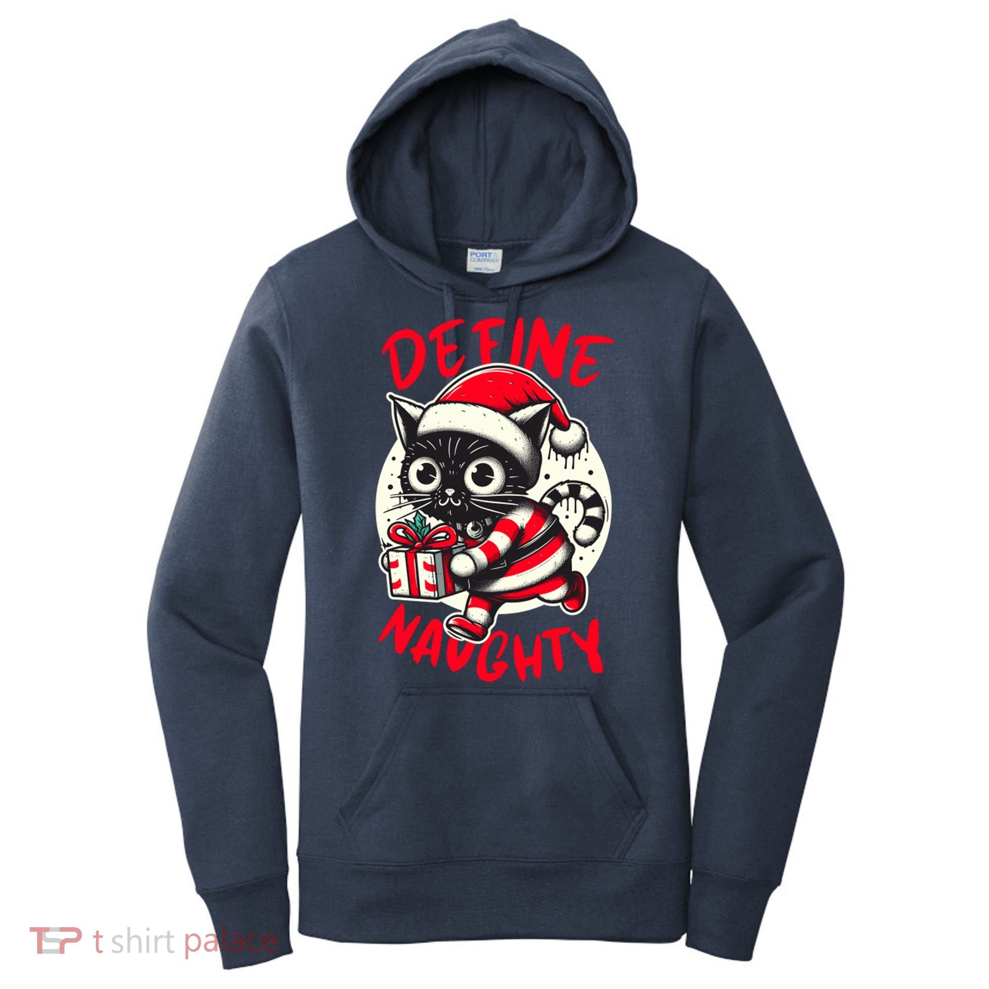 Define Naughty Funny Naughty Cat Christmas Women's Hoodie