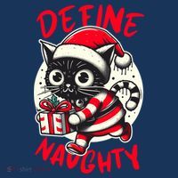 Define Naughty Funny Naughty Cat Christmas Women's Hoodie thumb 2