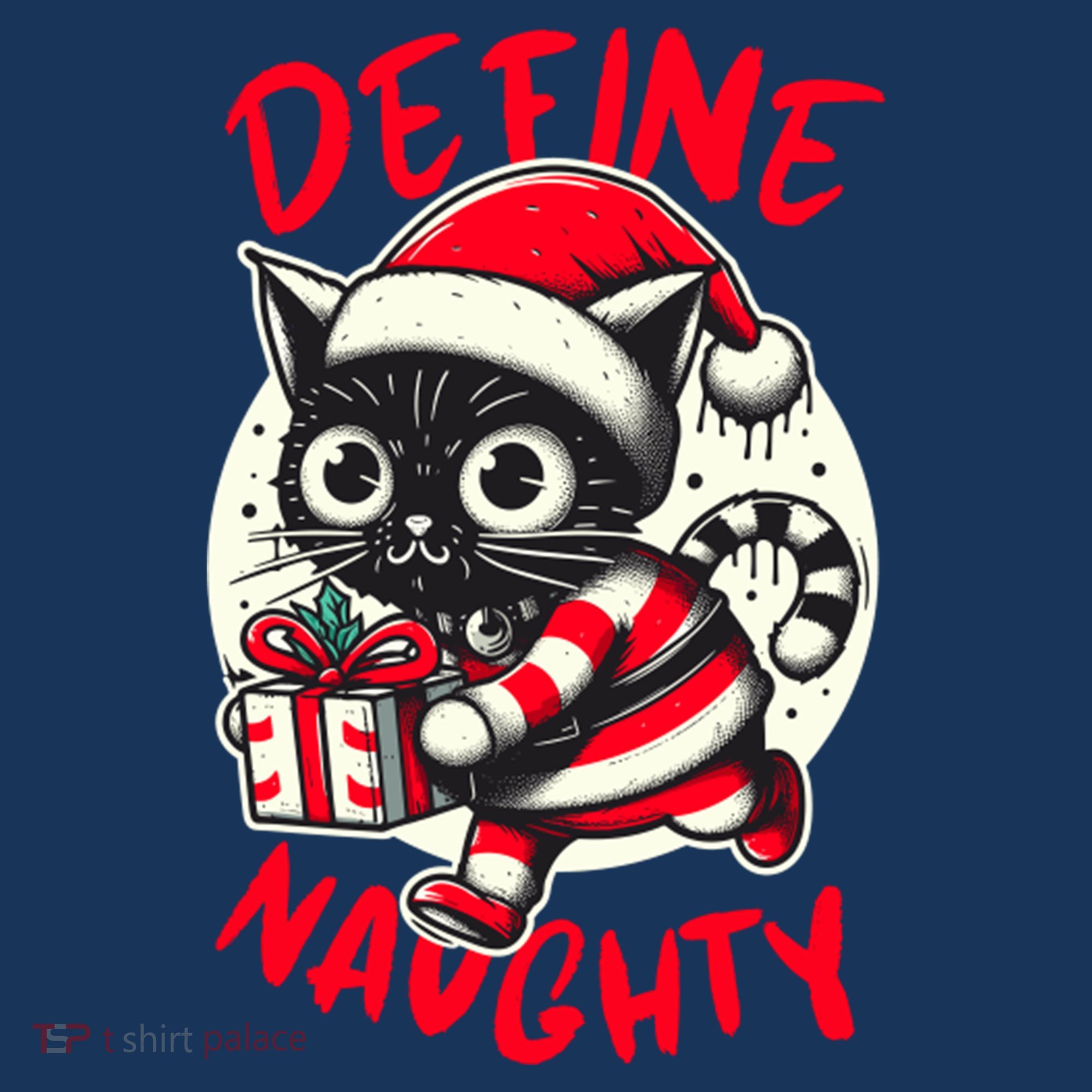 Define Naughty Funny Naughty Cat Christmas Women's Tank Top