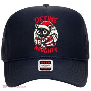 Define Naughty Funny Naughty Cat Christmas Hat