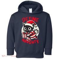 Define Naughty Funny Naughty Cat Christmas Toddler Hoodie thumb 0