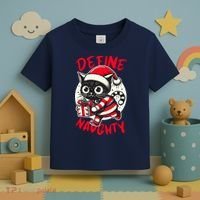 Define Naughty Funny Naughty Cat Christmas Toddler T-Shirt thumb 3