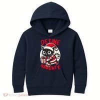 Define Naughty Funny Naughty Cat Christmas Kids Hoodie thumb 0