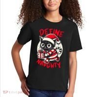 Define Naughty Funny Naughty Cat Christmas Kids T-Shirt thumb 2
