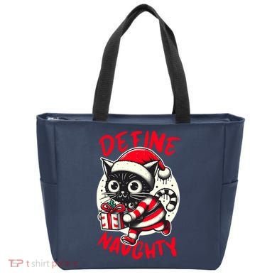 Define Naughty Funny Naughty Cat Christmas Tote Bag