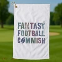 Drafting Night Fantasy Football Commish Dibs On Commissioner Golf Towel thumb 1