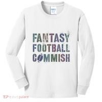 Drafting Night Fantasy Football Commish Dibs On Commissioner Kids Long Sleeve Shirt thumb 0