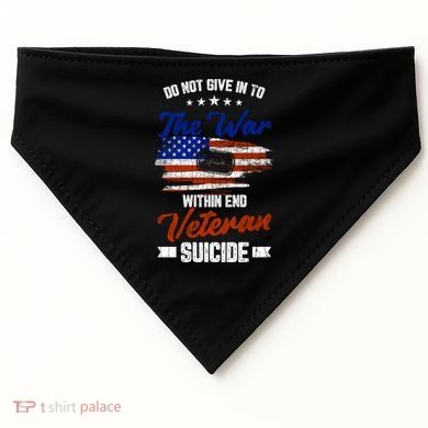 Do Not Give Into The War Within Happy Veterans Day Graphic Gift USA-Made Doggie Bandana