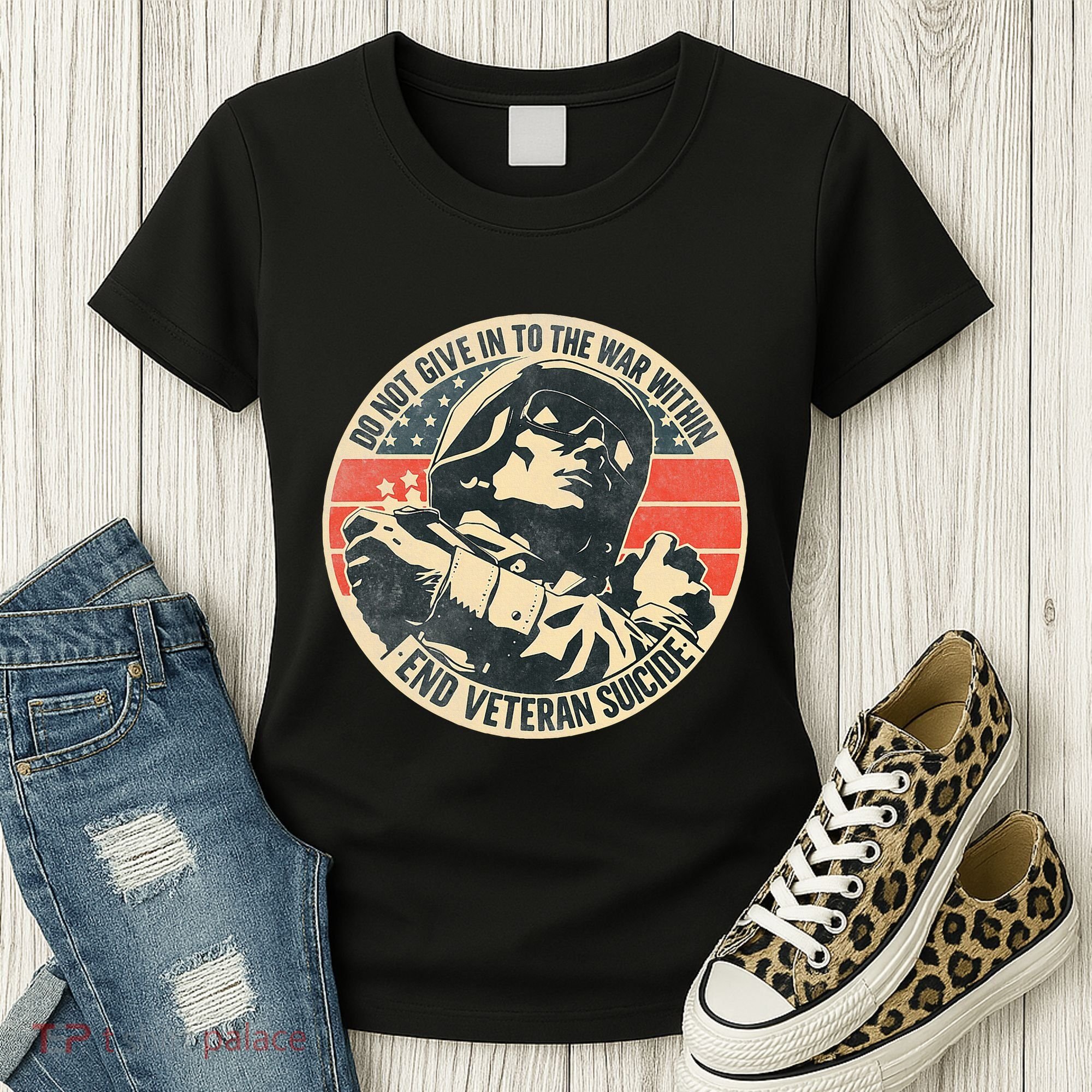 Do Not Give In To The War Within End Veteran Suicide Women's T-Shirt