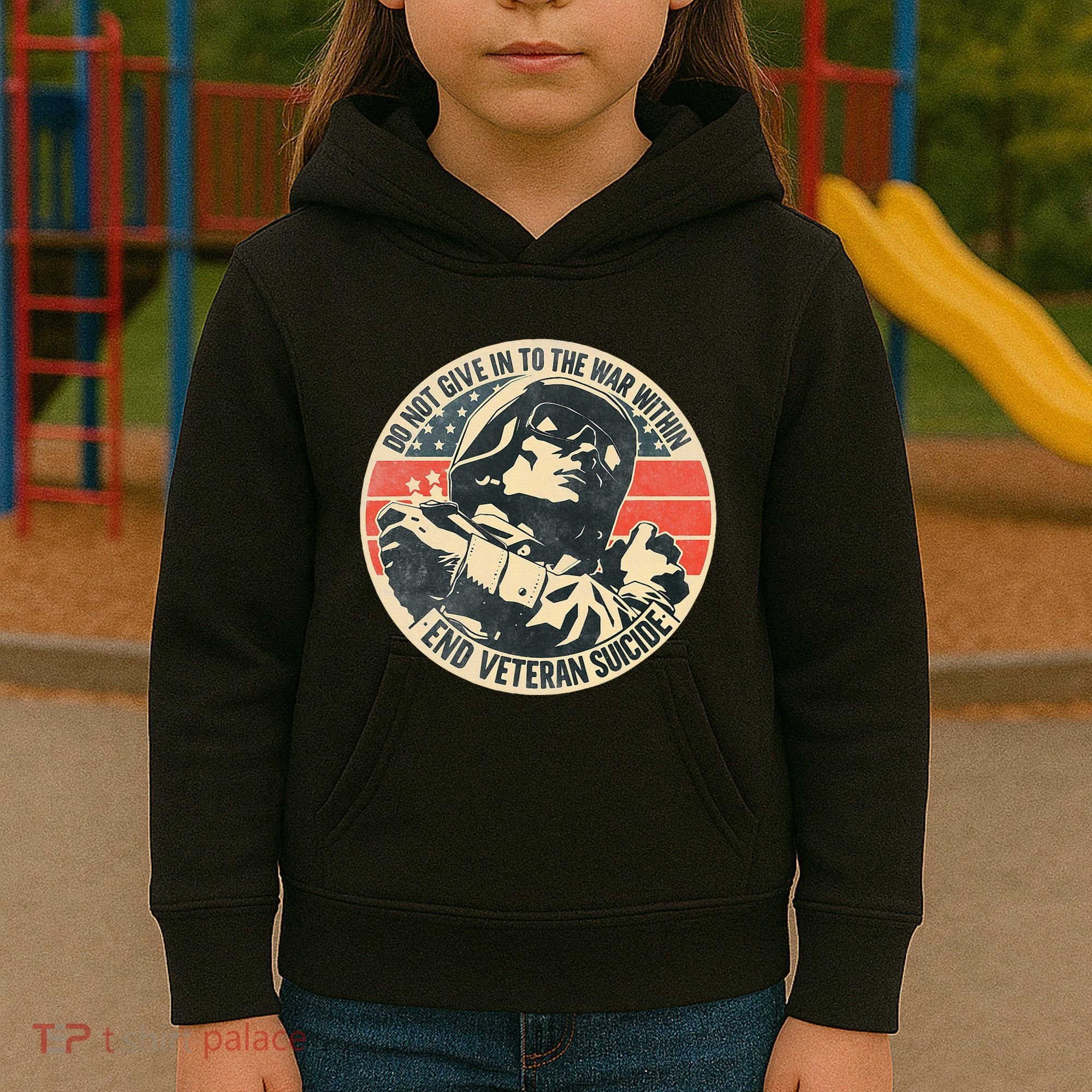 Do Not Give In To The War Within End Veteran Suicide Kids Hoodie