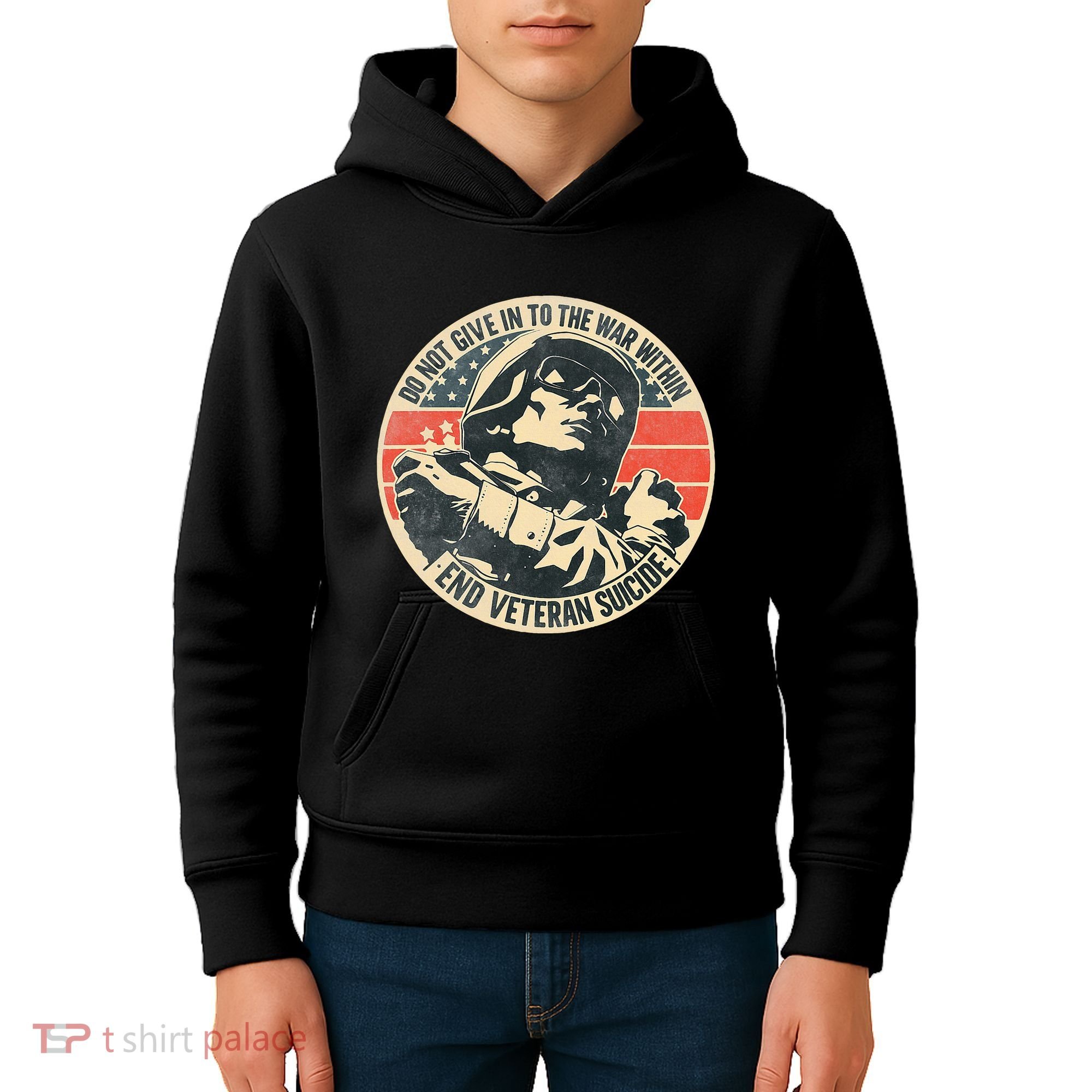 Do Not Give In To The War Within End Veteran Suicide Kids Hoodie