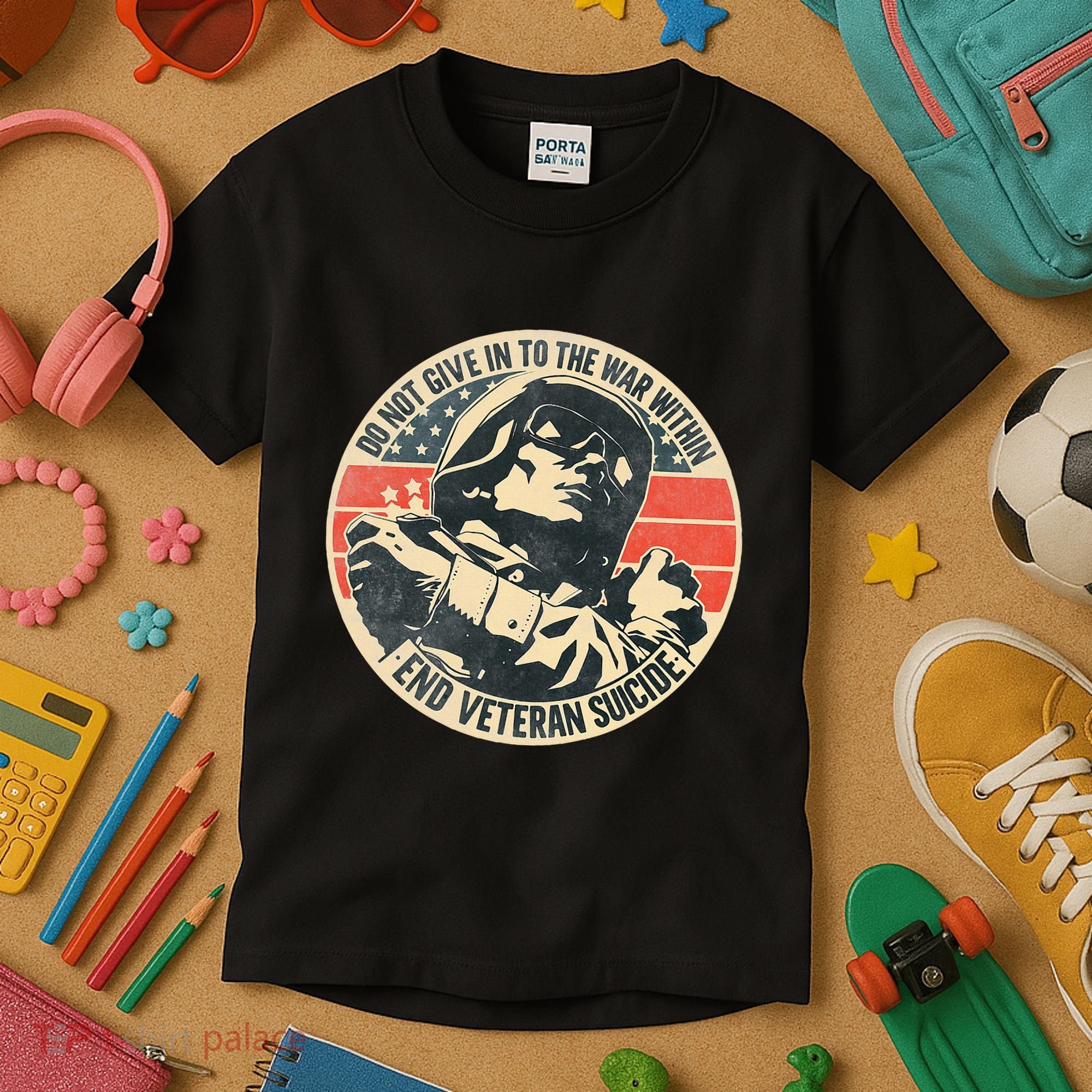 Do Not Give In To The War Within End Veteran Suicide Kids T-Shirt