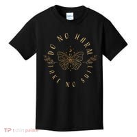 Do No Harm Take No Shit Witchy Moon Moth Kids T-Shirt thumb 0