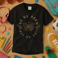 Do No Harm Take No Shit Witchy Moon Moth Kids T-Shirt thumb 3