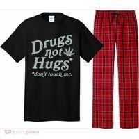 Drugs Not Hugs Sarcastic Weed 420 Funny Pot Cannabis Smoker Dope Pajama Set thumb 0