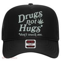 Drugs Not Hugs Sarcastic Weed 420 Funny Pot Cannabis Smoker Dope Hat thumb 0