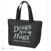 Drugs Not Hugs Sarcastic Weed 420 Funny Pot Cannabis Smoker Dope Tote Bag thumb 3