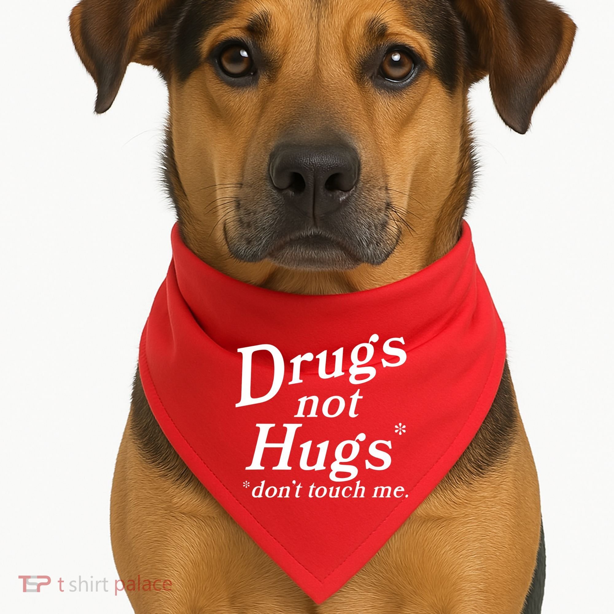Drugs Not Hugs Dont Touch Me USA-Made Doggie Bandana