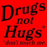 Drugs Not Hugs DonT Touch Me Funny Santa Hat thumb 1