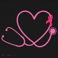 Doctor Nurse Heart Love Pink Ribbon Cute Breast Cancer T-Shirt thumb 7
